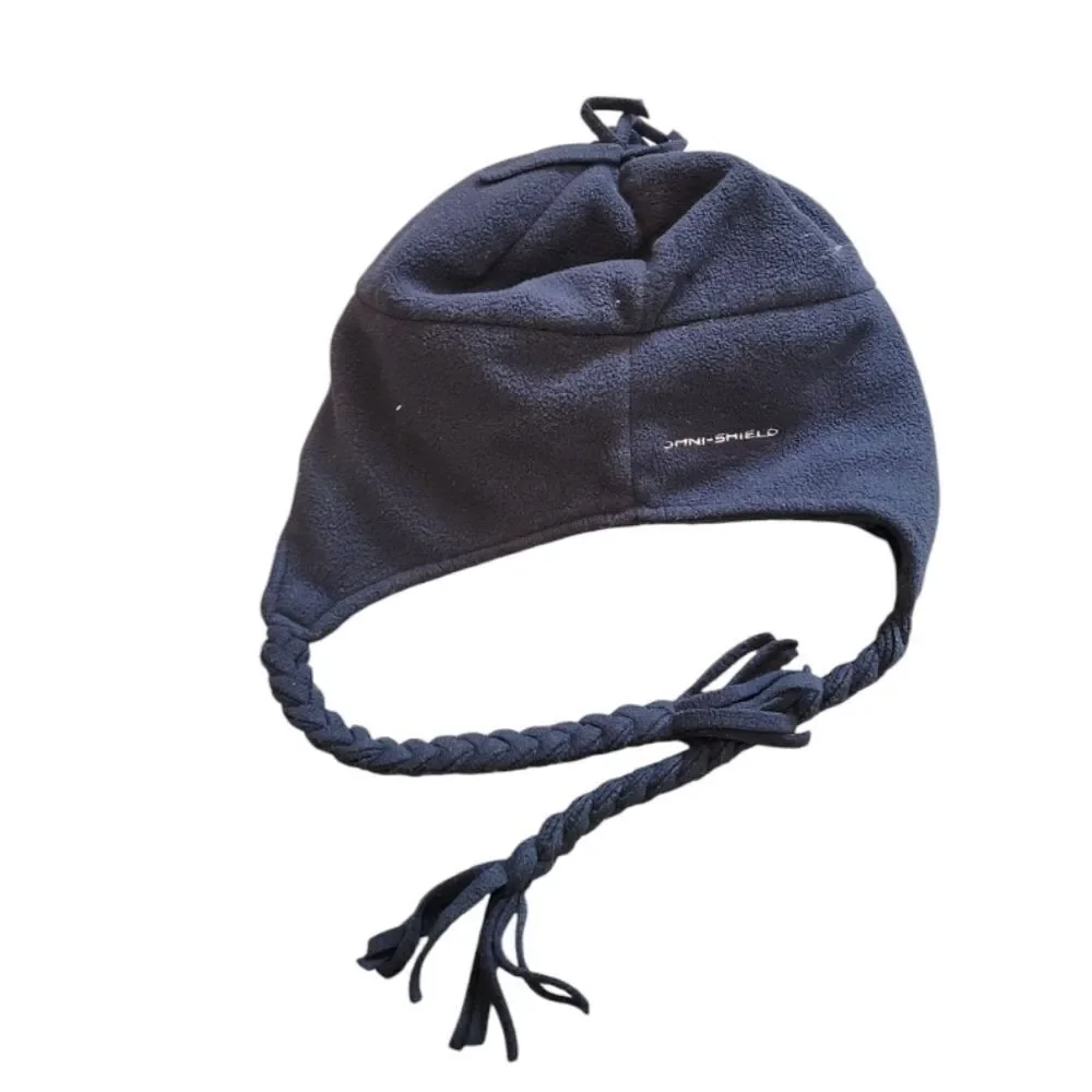 Columbia Black Braided Tassel Youth Fleece Hat One Size